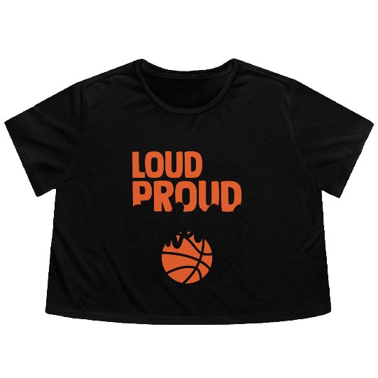 Loud And Proud Basketball Mom Flowy Cropped Tees