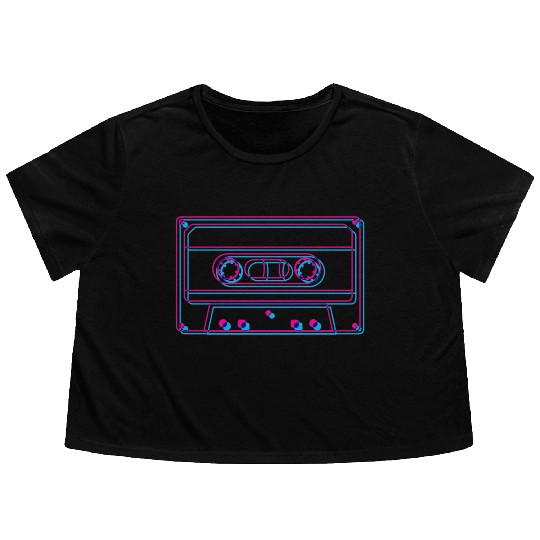 Synthwave Flowy Cropped Tees