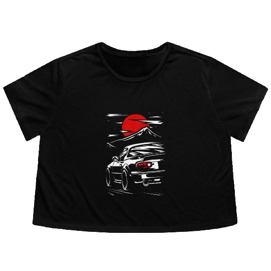 Miata mx5 JDM car Flowy Cropped Tees
