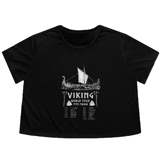 Viking world tour Flowy Cropped Tees