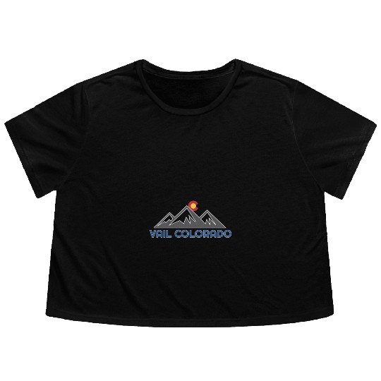 Vail Colorado Rocky Mountain Flowy Cropped Tees