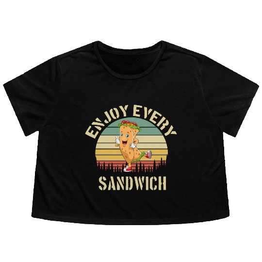 Enjoy Every Sandwich Flowy Cropped Tees