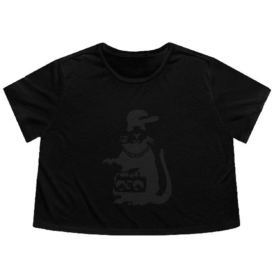 Gangsta Rat - Banksy Graffiti Flowy Cropped Tees