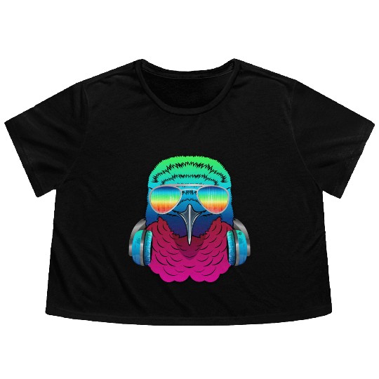 Hummingbird Music DJ - Bird Collection Flowy Cropped Tees