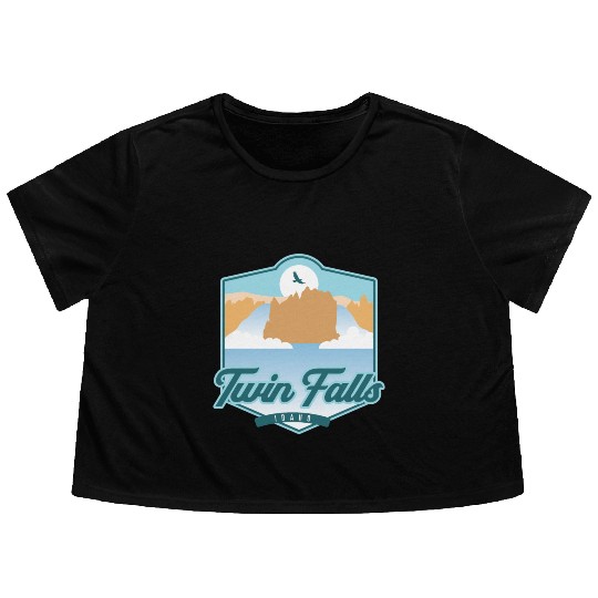 Twin Falls – Idaho Flowy Cropped Tees