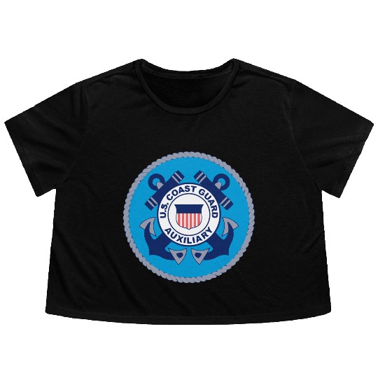 Us Coast Guard Auxiliary Homeland Security Patch Flowy Cropped Tees