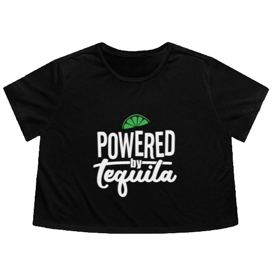 Powered by Tequila Flowy Cropped Tees