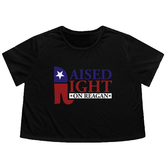 Raised Right On Reagan 80'S Nostalgia Flowy Cropped Tees
