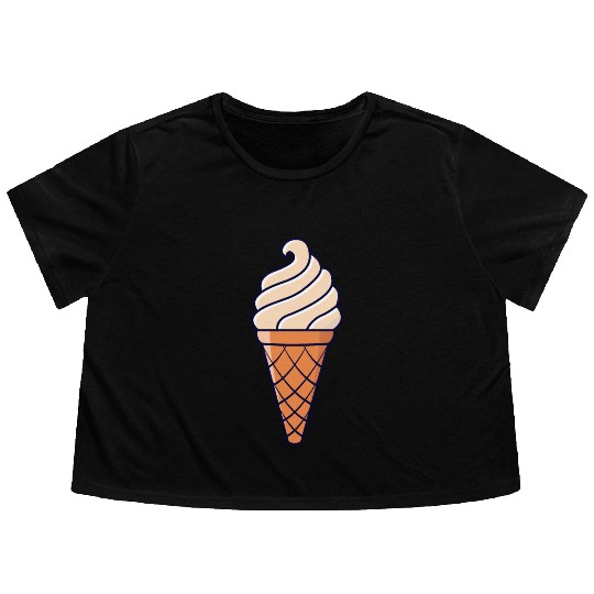 SOFT ICE CREAM ICE CUP WAFFLE ICE CREAM GIFT IDEA Flowy Cropped Tees