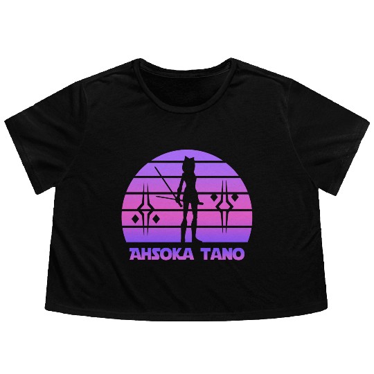 Ahsoka tano - Synthwave Flowy Cropped Tees