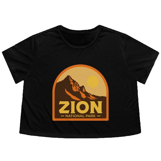 zion national park Flowy Cropped Tees