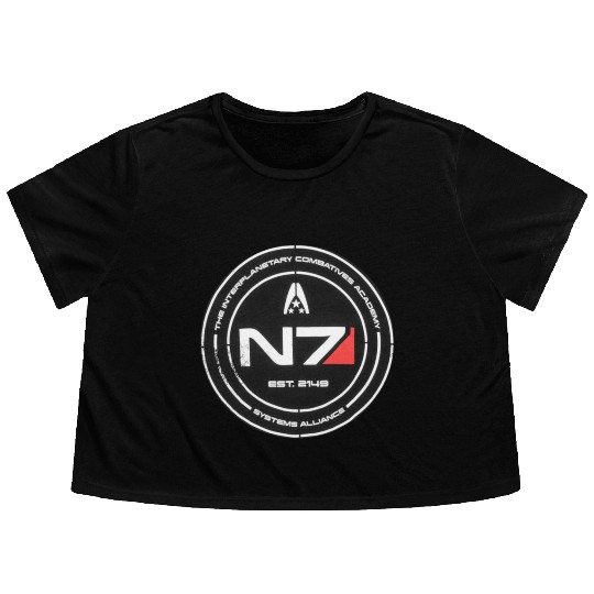 N7 Mass Effect Commander Shepherd Flowy Cropped Tees