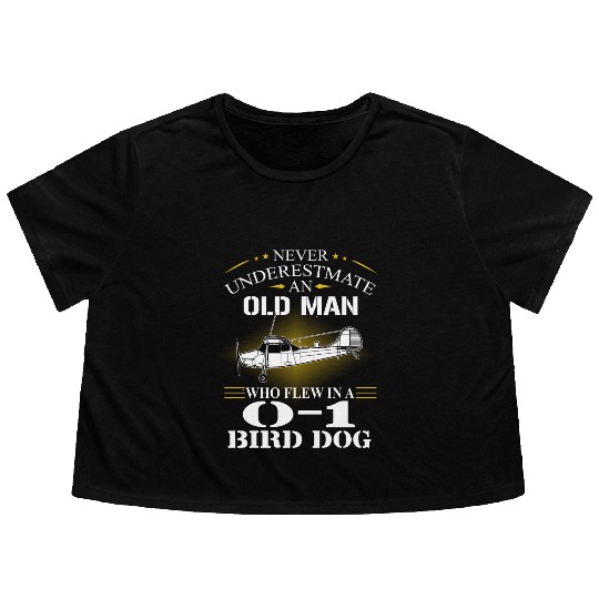 Bird Dog Helicopter Old Man Flowy Cropped Tees
