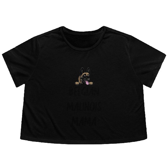 Belgian Malinois Mama Gift Flowy Cropped Tees