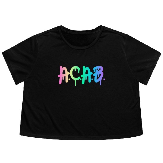 ACAB Rainbow Drip Flowy Cropped Tees