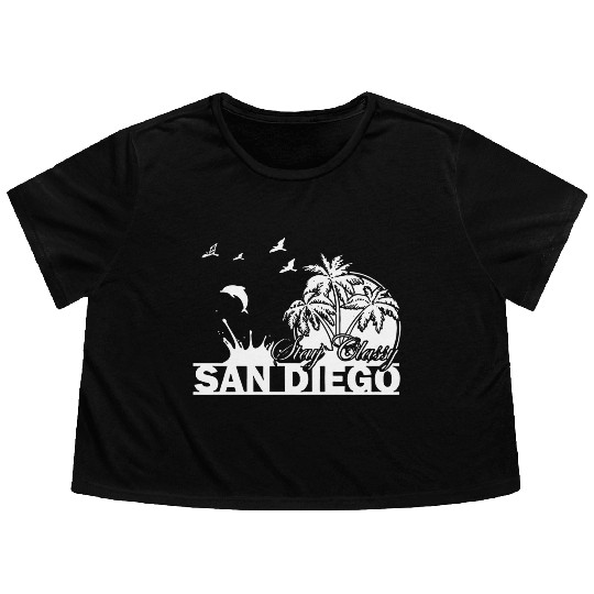 San Diego Cool Logo Funny Flowy Cropped Tees