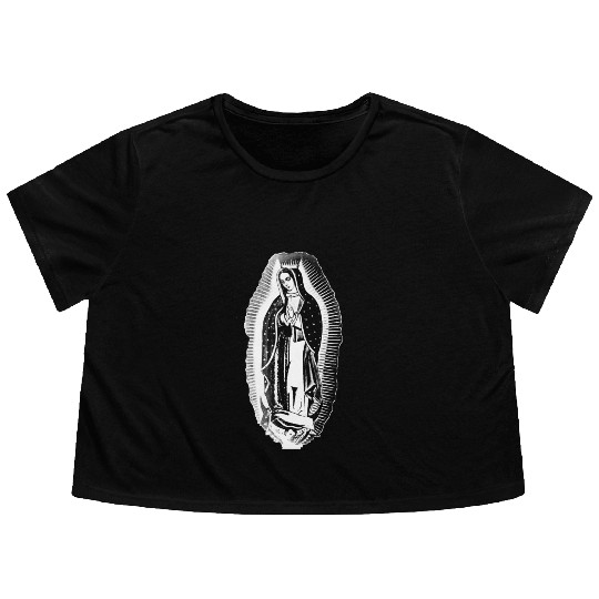Our Lady of Guadalupe Flowy Cropped Tees