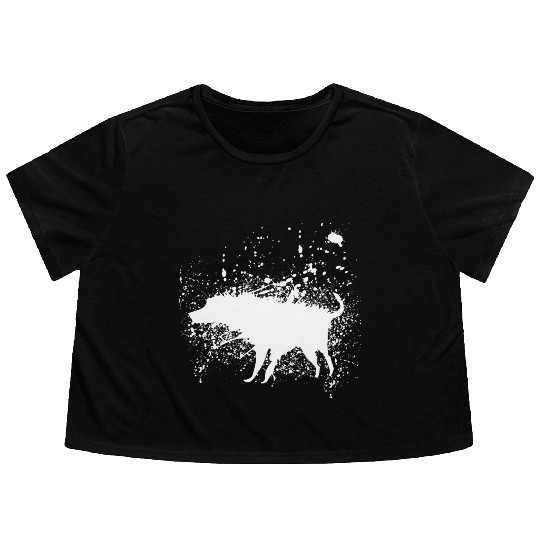Banksy Splash Dog Flowy Cropped Tees