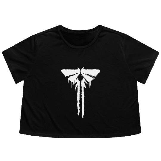 fireflies white Flowy Cropped Tees