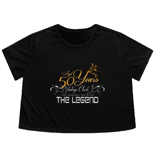 50th birthday Flowy Cropped Tees