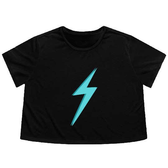 Lightning Bolt Blue Flowy Cropped Tees