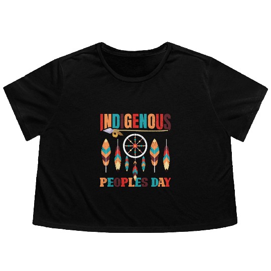 Native American Indigenous Peoples Day Flowy Cropped Tees