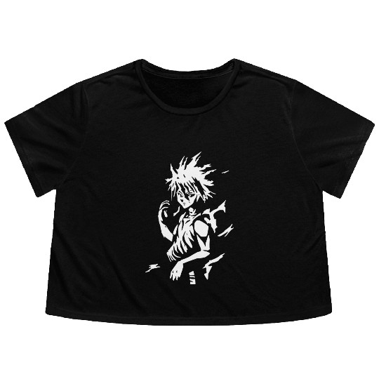 A7 Killua Assassin Lightning Aura Manga Anime Flowy Cropped Tees