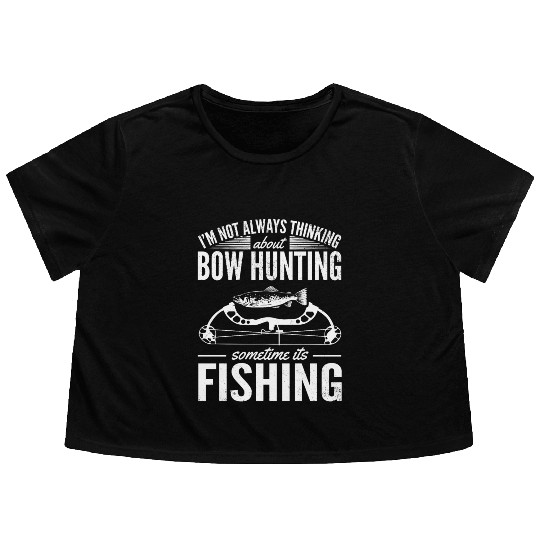 Trout Angler Bow & Arrow Hunter Deer Hunting Flowy Cropped Tees