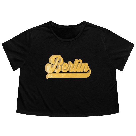 Golden Berlin Bling Bling Logo Flowy Cropped Tees