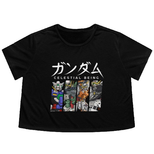 GUNDAM 00 Celestial Being Flowy Cropped Tees