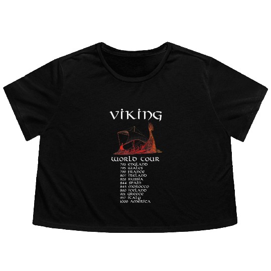 Viking World Tour Valiant Viking Warriors Flowy Cropped Tees