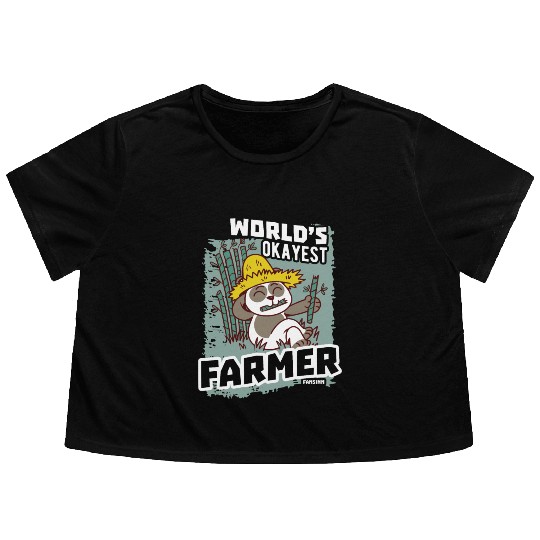 World's Okayest Farmer Flowy Cropped Tees