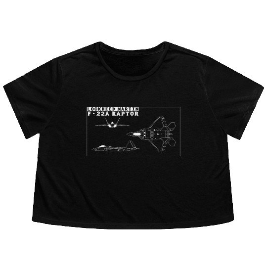 LOCKHEED MARTIN F 22 Flowy Cropped Tees