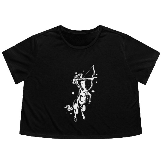 Centaur Girl Sagittarius Mom Daughter Flowy Cropped Tees