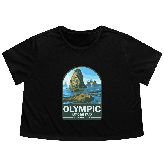 OLYMPIC national park Washington usa Flowy Cropped Tees