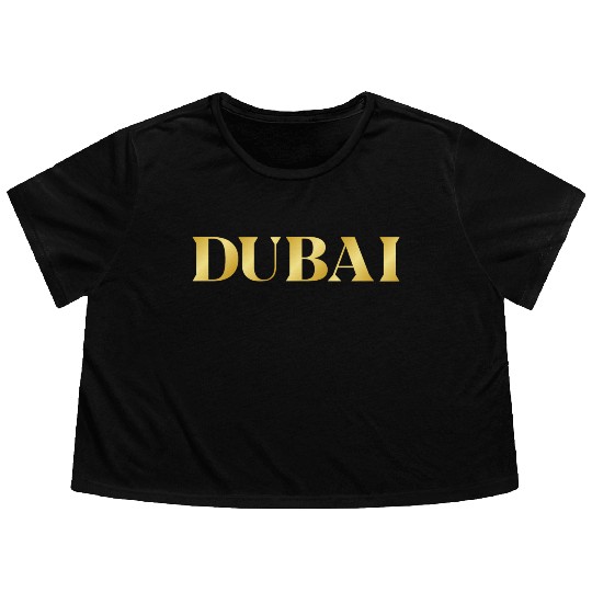 Modern Gold Glam Dubai City Typography Flowy Cropped Tees