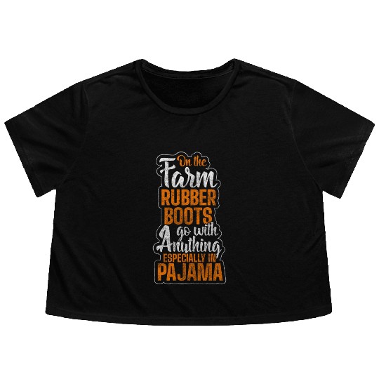 Agriculture Farm Pigs Grain Flowy Cropped Tees