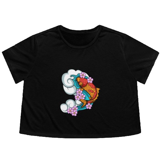 Cherry Blossom Aquarist Gift Flowy Cropped Tees