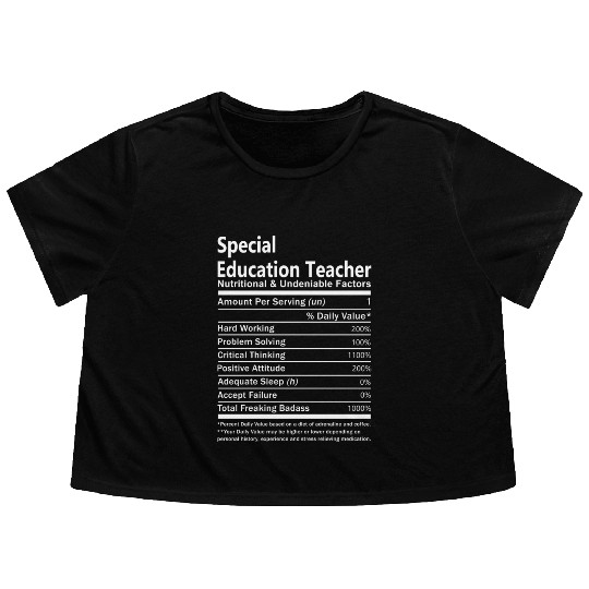Special Education Teacher Flowy Cropped Tees - Nutritional An