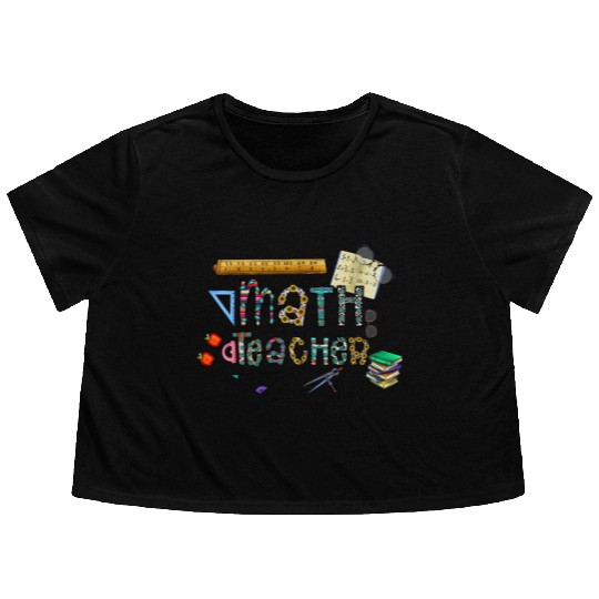 Math Teacher Flowy Cropped Tees