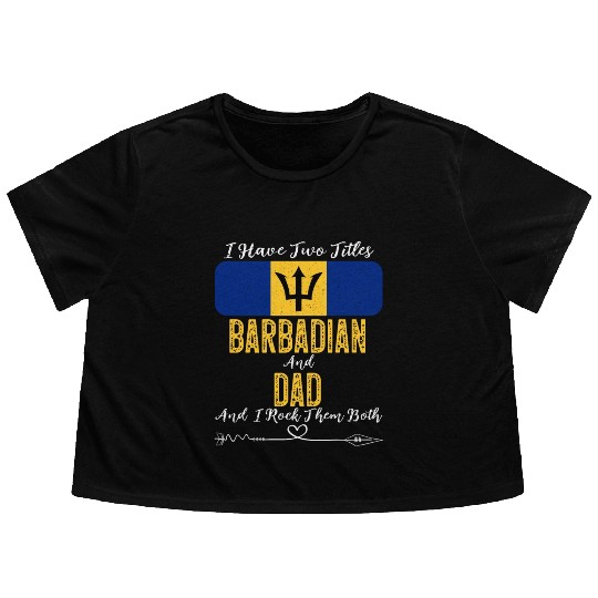 Barbadian Dad Barbados Flag Sunglasses Flowy Cropped Tees