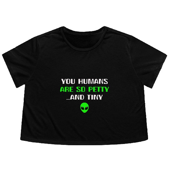Alien Galaxy Ufo Extraterrestrial Spaceship space Flowy Cropped Tees