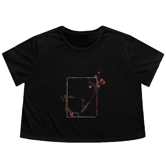 Cherry Blossoms Spring Japan Nature Flowy Cropped Tees