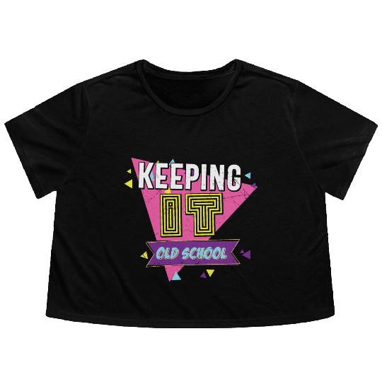 Keeping It Old School Retro Flowy Cropped Tees