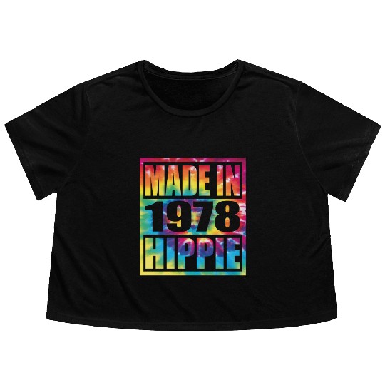 Hippie Birthday 1978 Flowy Cropped Tees