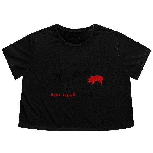 all animals are equal classic Flowy Cropped Tees