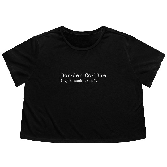 A Sock Thief Border Collie Flowy Cropped Tees