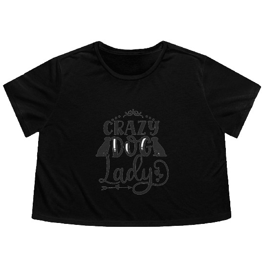 Crazy Dog Lady Flowy Cropped Tees