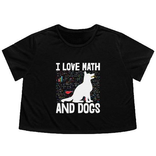 I Love Math & Dogs Flowy Cropped Tees