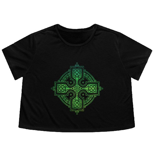 Celtic Cross Flowy Cropped Tees